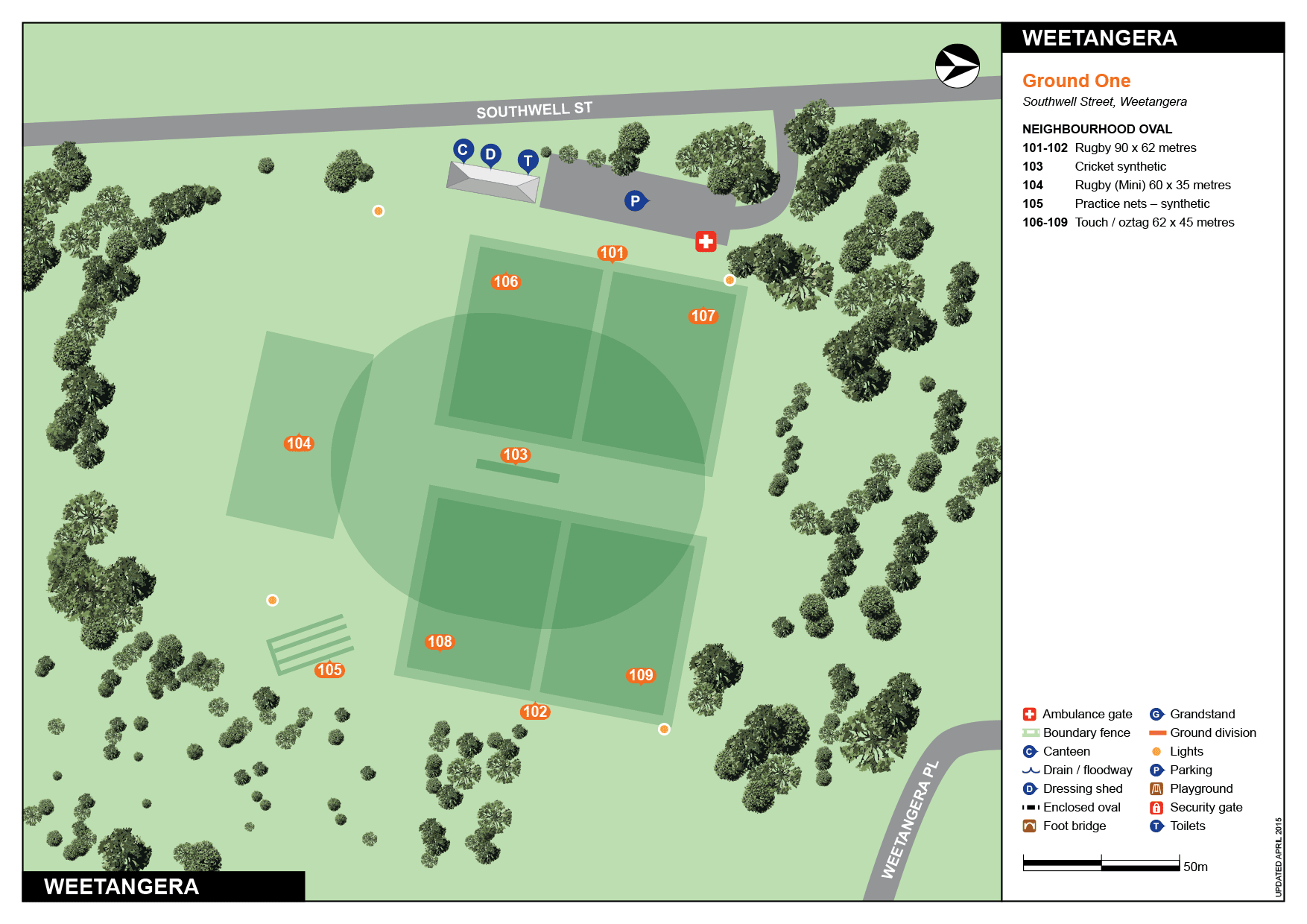 Weetangera 1 field map